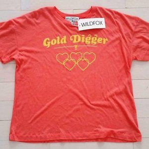 WILDFOX Loose Fit GOLD DIGGER Sunbathe TEE Shirt